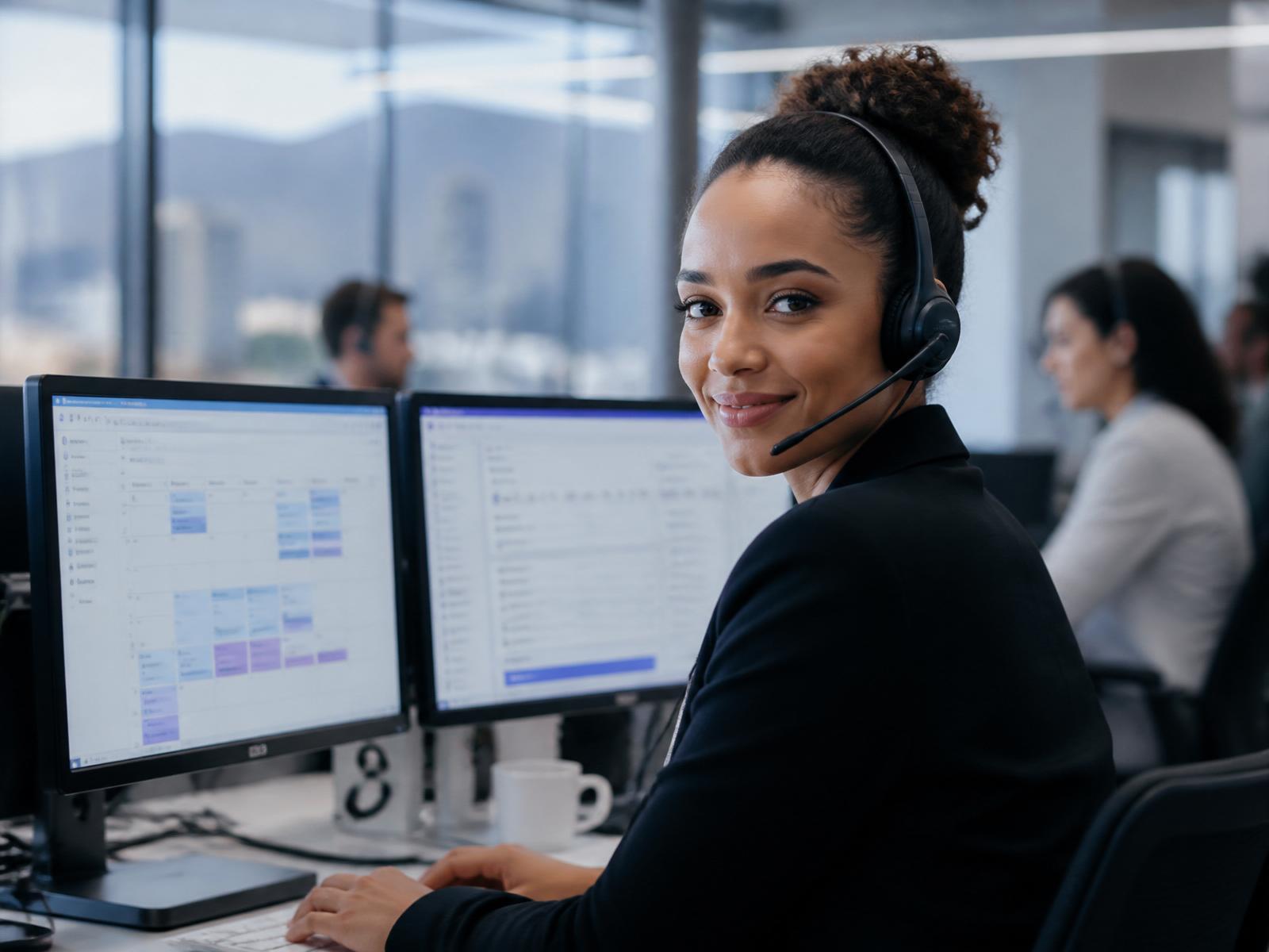 Professional remote business support specialist at work